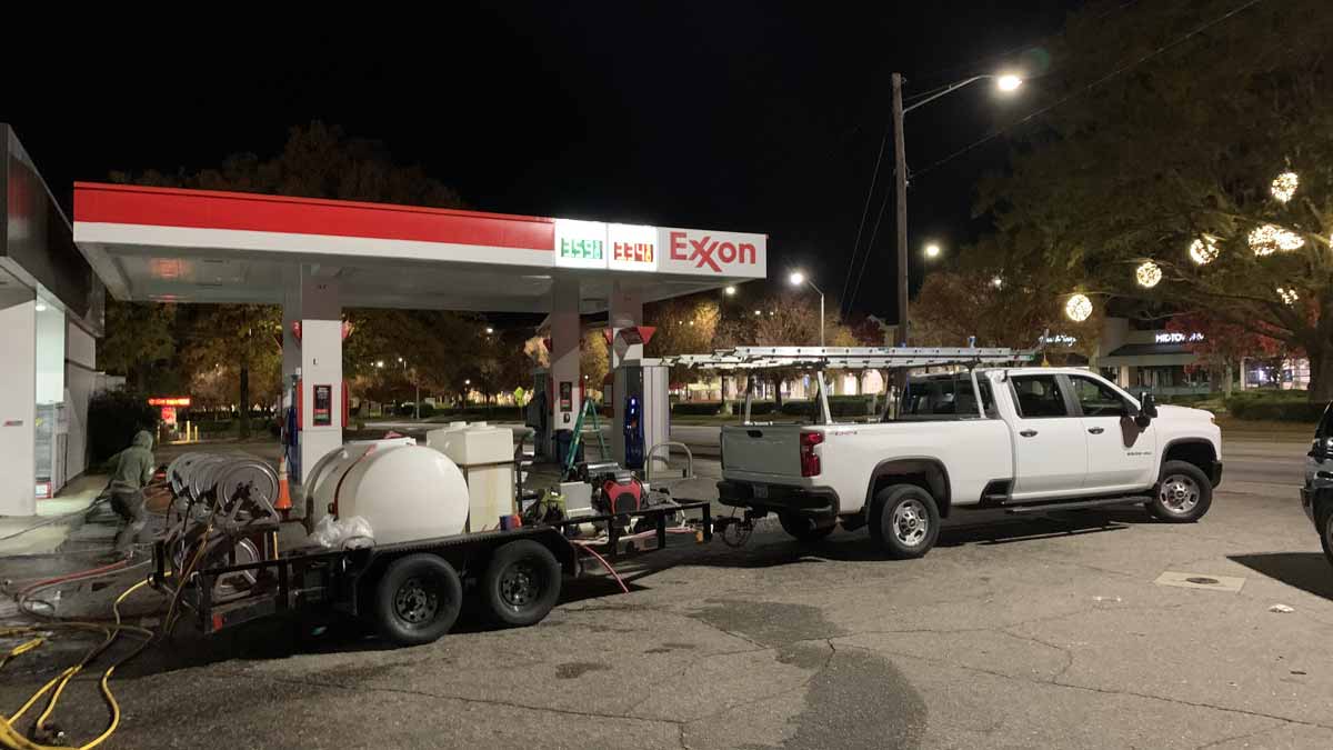 Gas Station : Commercial Pressure Washing Raleigh Nc